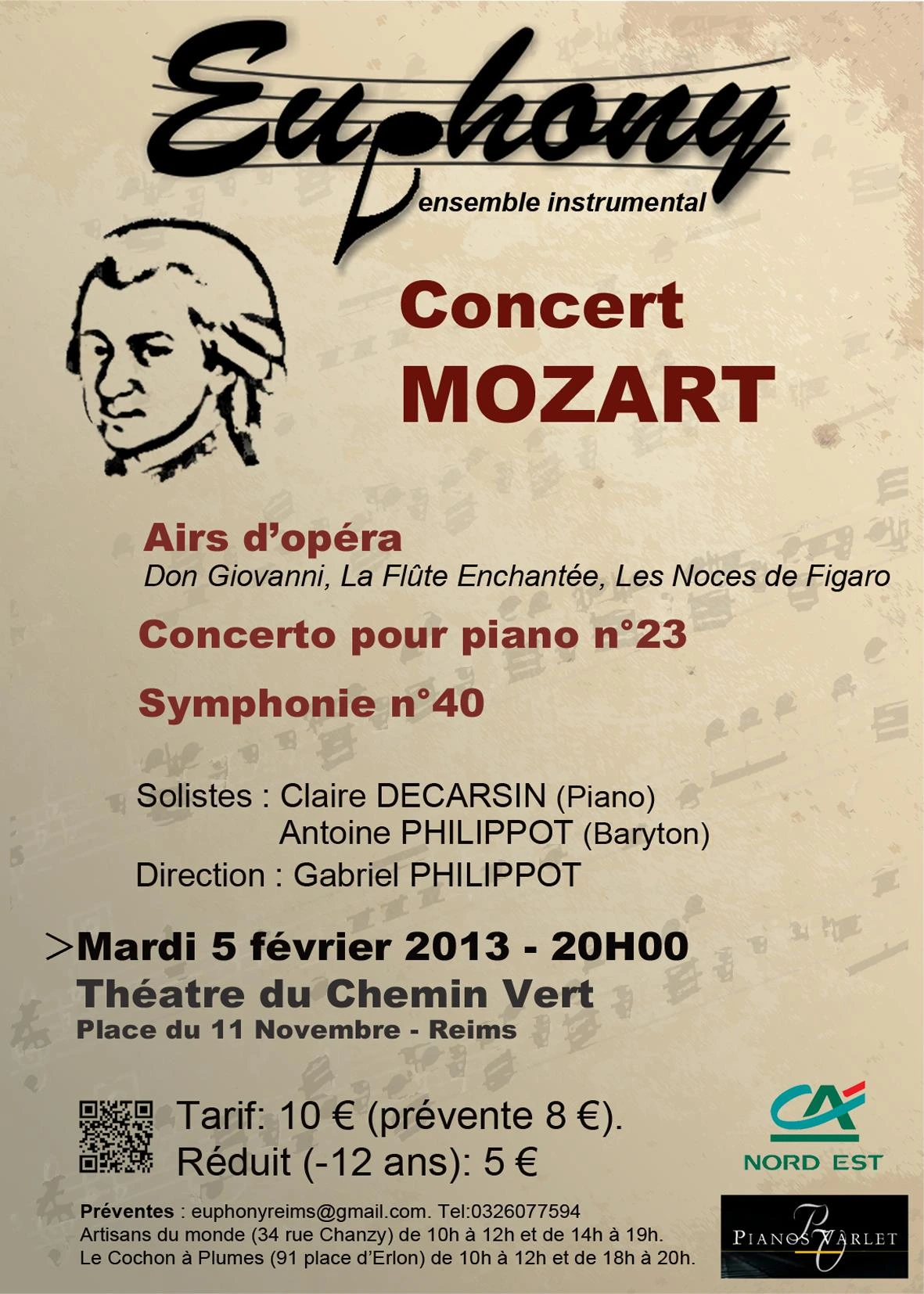 Concert Mozart — Février 2013